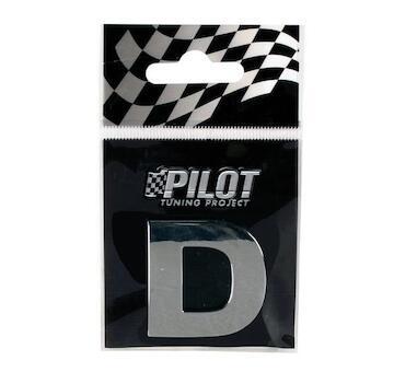 ADHESIVE CHROME 3D LETTER *D* T-3 28 mm