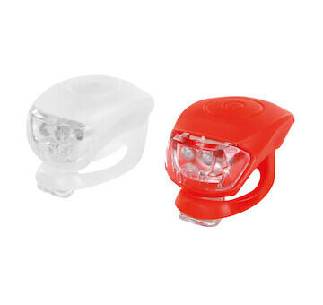 Sada LED svetiel na bicykel 2ks (1 červené + 1 bie